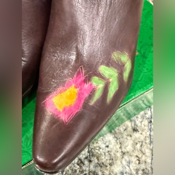 Corey’s  Women’s Cowboy Boho Mules Sz 11 Brown Leather Pointed Toe Western 41 - Picture 5 of 6